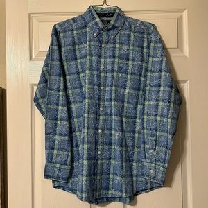 George Straight Paisley Plaid Button Down